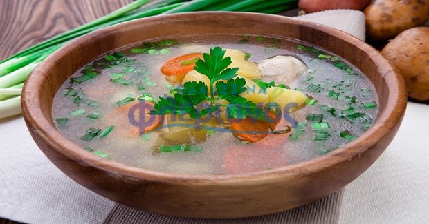 Σούπα λαχανικών με mediterranea AGUA de MAR(θαλασσινό νερό)