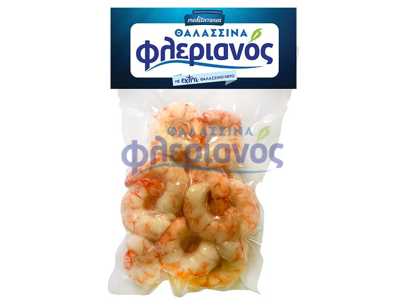 Γαρίδες αποφλοιωμένες με θαλασσινό νερό